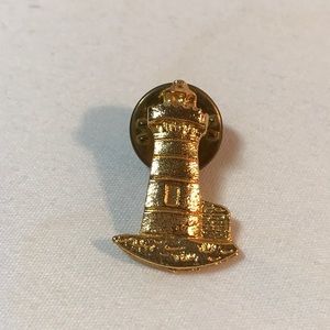 Ballou vintage pin, lapel, gold tone, about 1 in